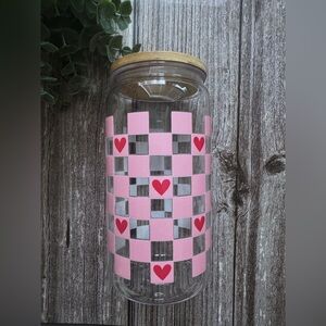 Pink and Red Heart Plastic Jar